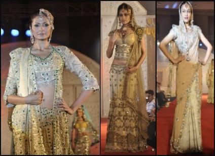 Traditional Indian Lehengas - Creams and Gold